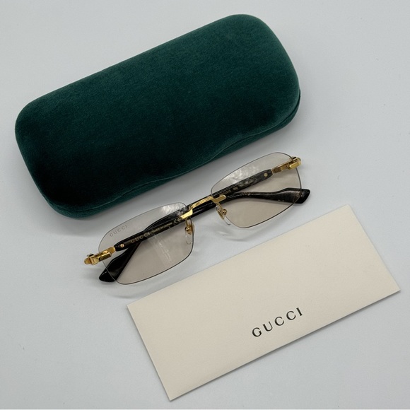 NEW GUCCI GG1221S 005 SUNGLASSES GUCCI CREAM LENSES  SQUARE EYEWEAR - Picture 10 of 11